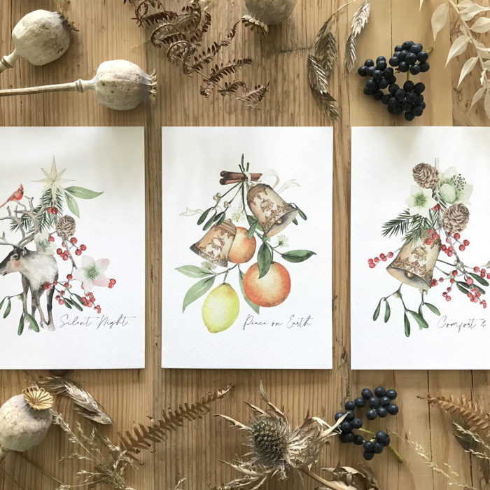 Botanical Christmas Cards Pack of 12
