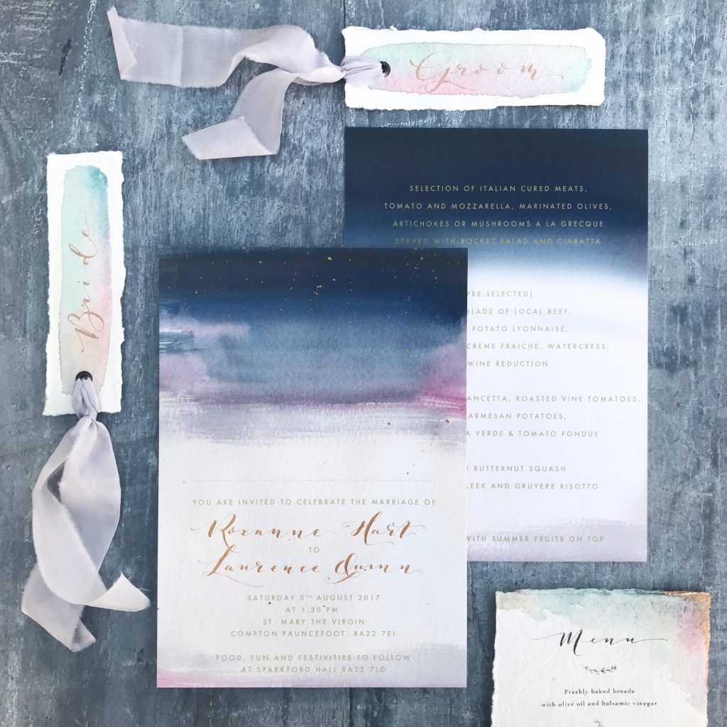 de Winton Paper bespoke watercolour wedding stationery