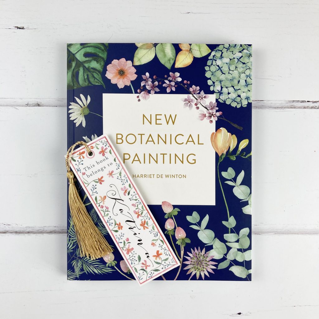 Watercolour tutorial book and bookmark, custom bookmark, botanical watercolour