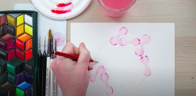 How to Paint a Flowering Dogwood Watercolour Wreath