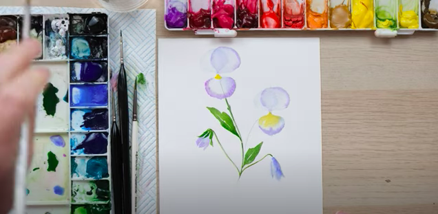 watercolour pansies