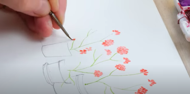 painting miniature flowers