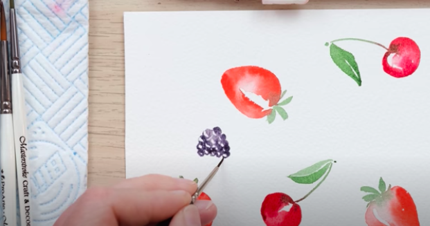 how to paint summer berries