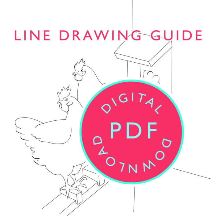 Spring Chickens Youtube 26th Feb Tutorial Line Drawing Guide (Digital Download)