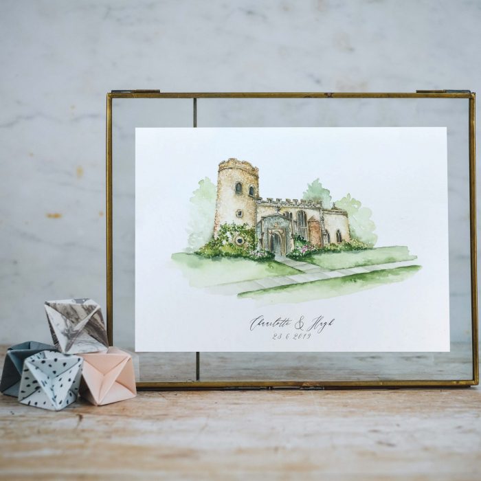 Commissioned Artwork, commissioned watercolour, wedding venue