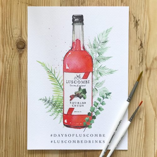 Commissioned Artwork, commissioned watercolour, luscombe drinks,