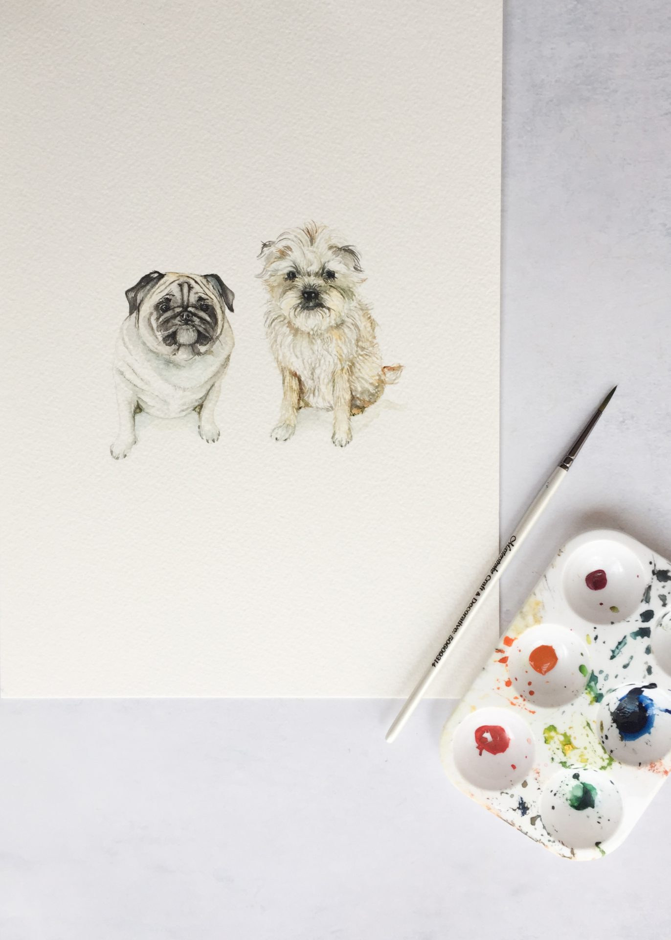Commissioned Artwork, commissioned watercolour, watercolour dog portrait