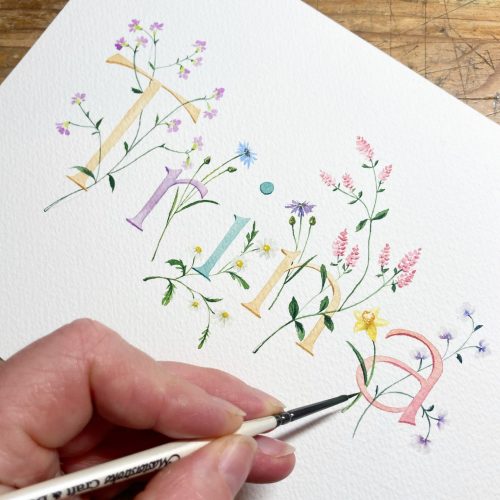 Commissioned Artwork, commissioned watercolour, floral name