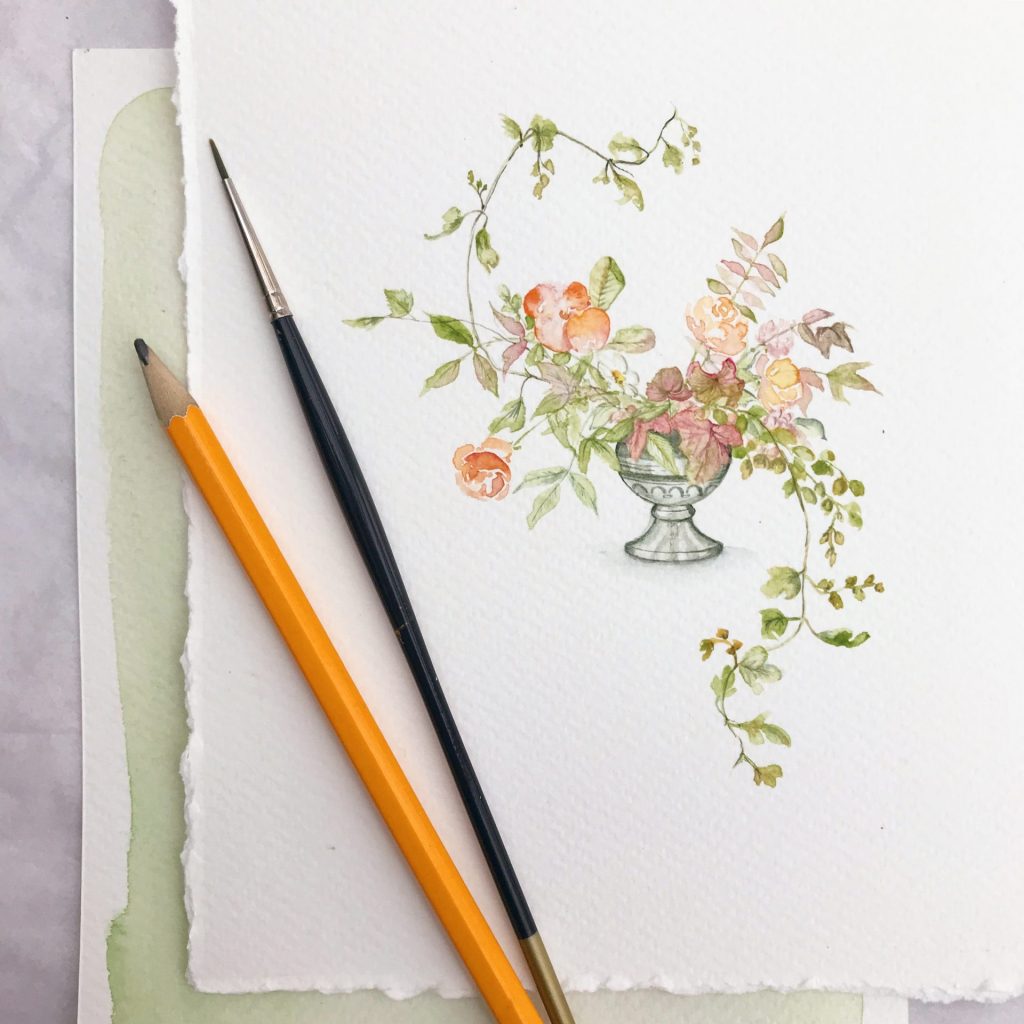 de Winton Paper Co Unique Watercolour Art & Tutorials Flower