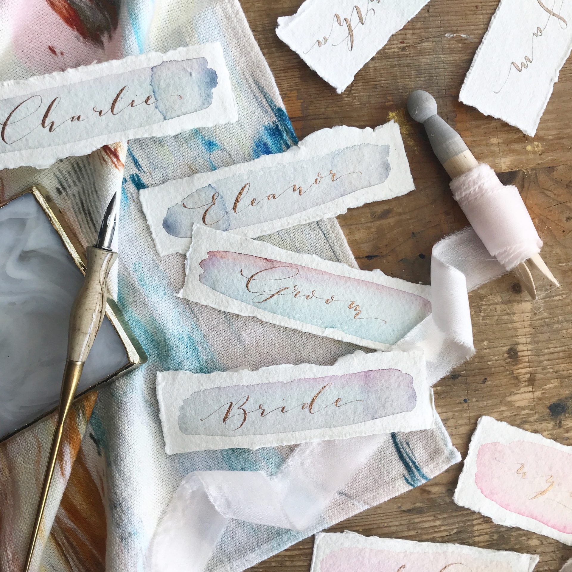 de Winton Paper Co Unique Watercolour Art & Tutorials Wedding