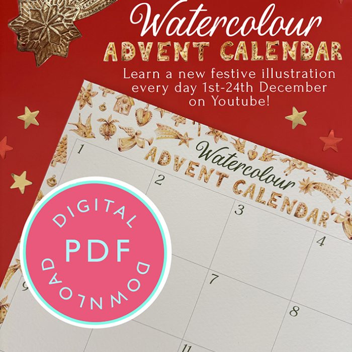 Watercolour Advent Calendar 2026: Paint Your Own (Digital Download)