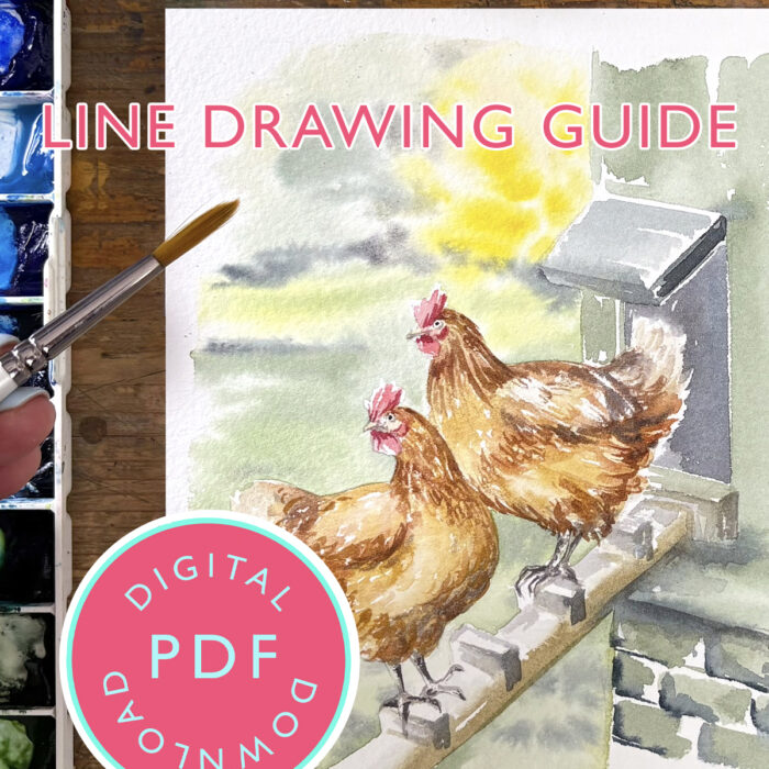 Spring Chickens Youtube 26th Feb Tutorial Line Drawing Guide (Digital Download)