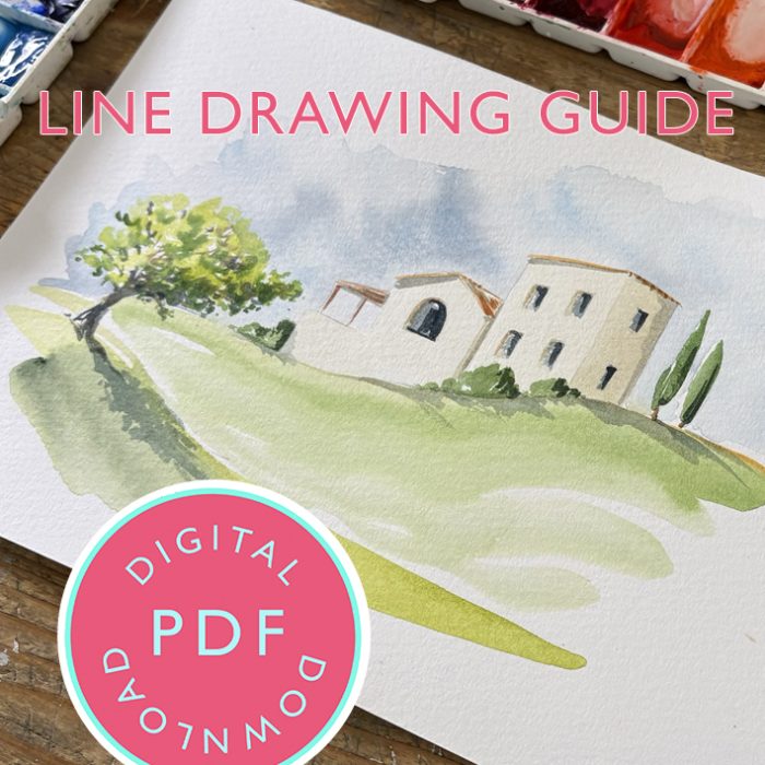 Tuscan Hills line drawing Youtube 15th September Tutorial Line Drawing Guide (Digital Download)