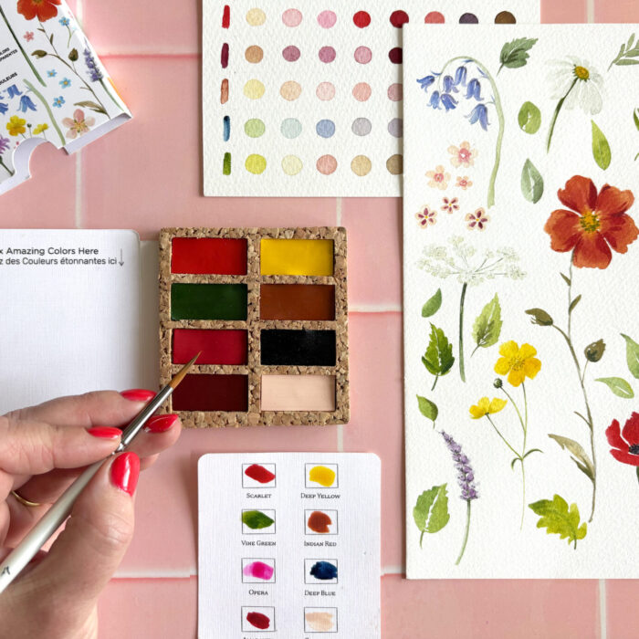 Watercolour Paint set for Beginners - 8 Pan, plastic free travel kit